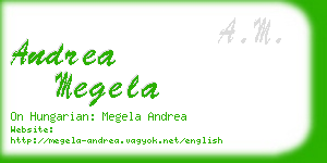 andrea megela business card